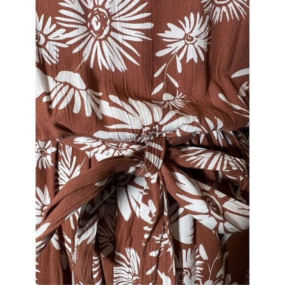 SO Goods for Life Women's Floral Jumpsuit Pants Summer Sleeveless Brown Small - Picture 6 of 9